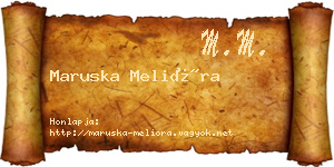 Maruska Melióra névjegykártya